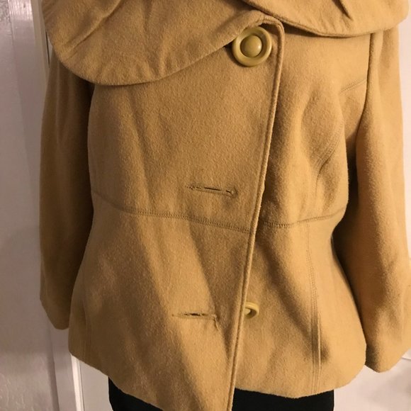 Camel Mustard crop style swing Jacket L Mossimo - Picture 7 of 7